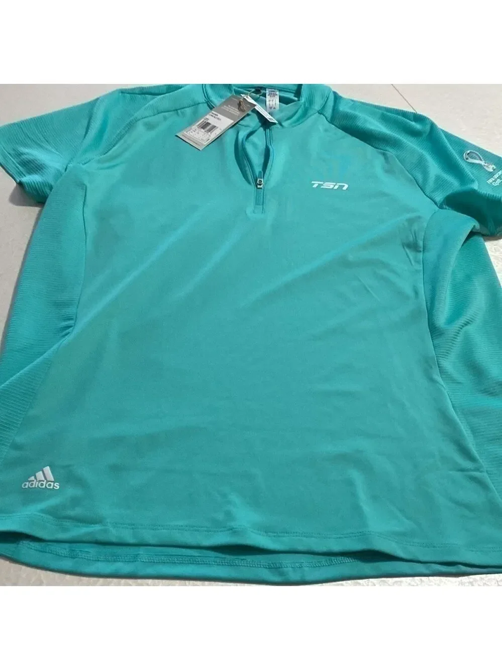 QUARTER-ZIP mock neck polo shirt turquoise FIFA world cup quatar 2022 - Picture 11 of 15